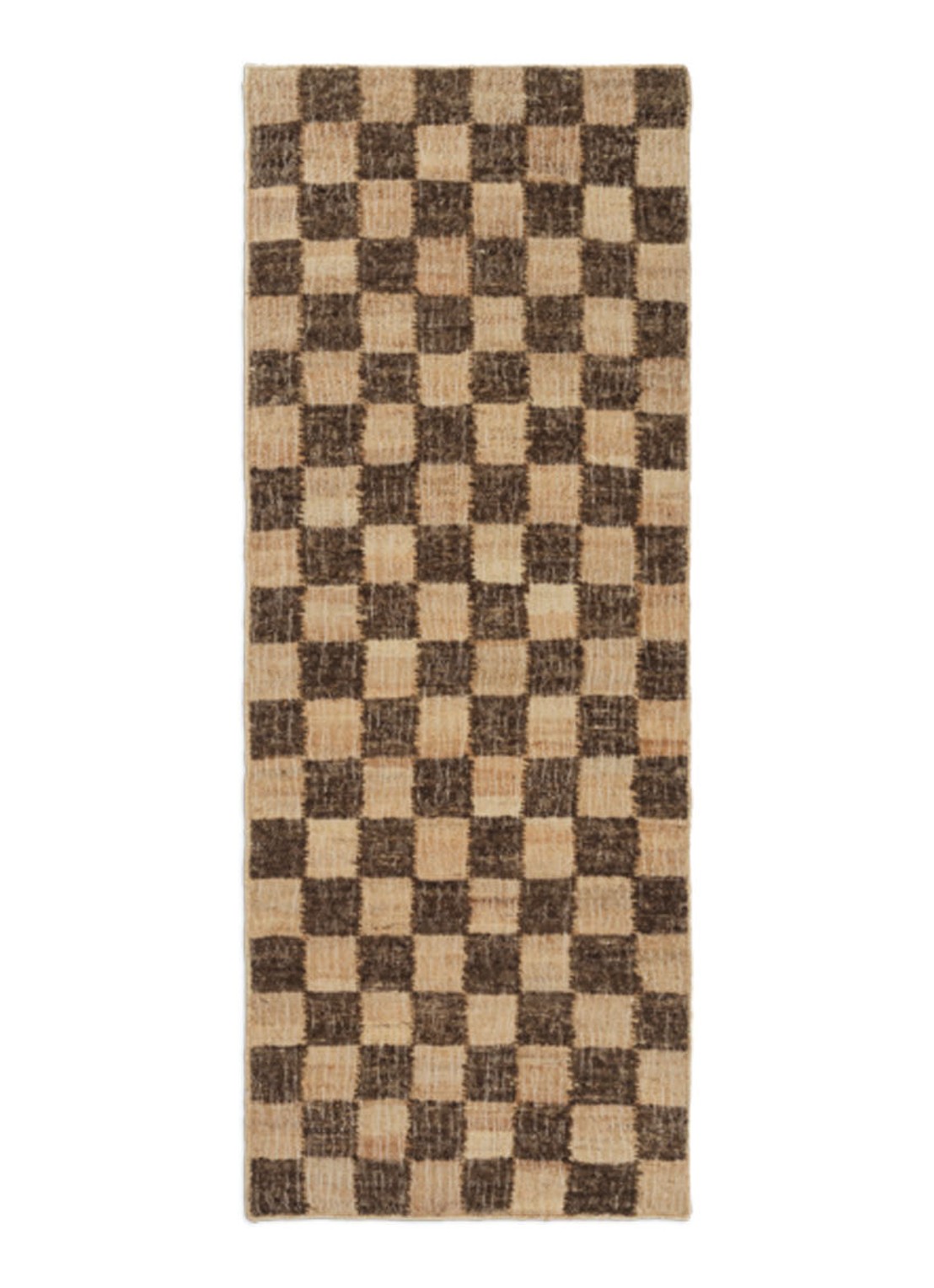 ferm LIVING Check tafelloper 180 x 70 cm - voorkant donkerbruin