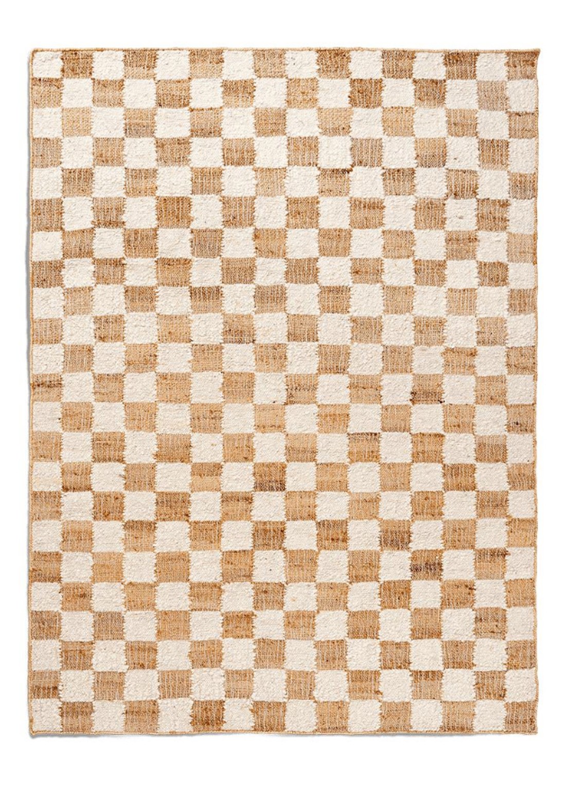 ferm LIVING Check vloerkleed 140 x 200 cm  - voorkant bruin