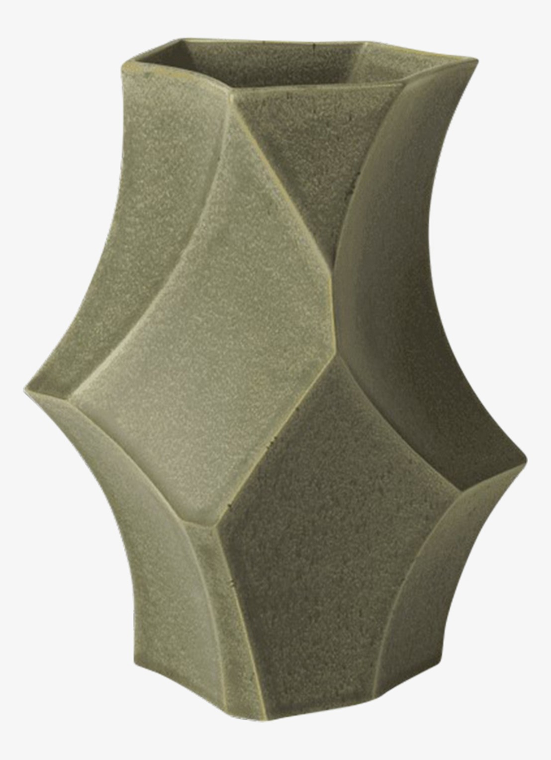 ferm LIVING Cueva vaas 26 cm - voorkant legergroen