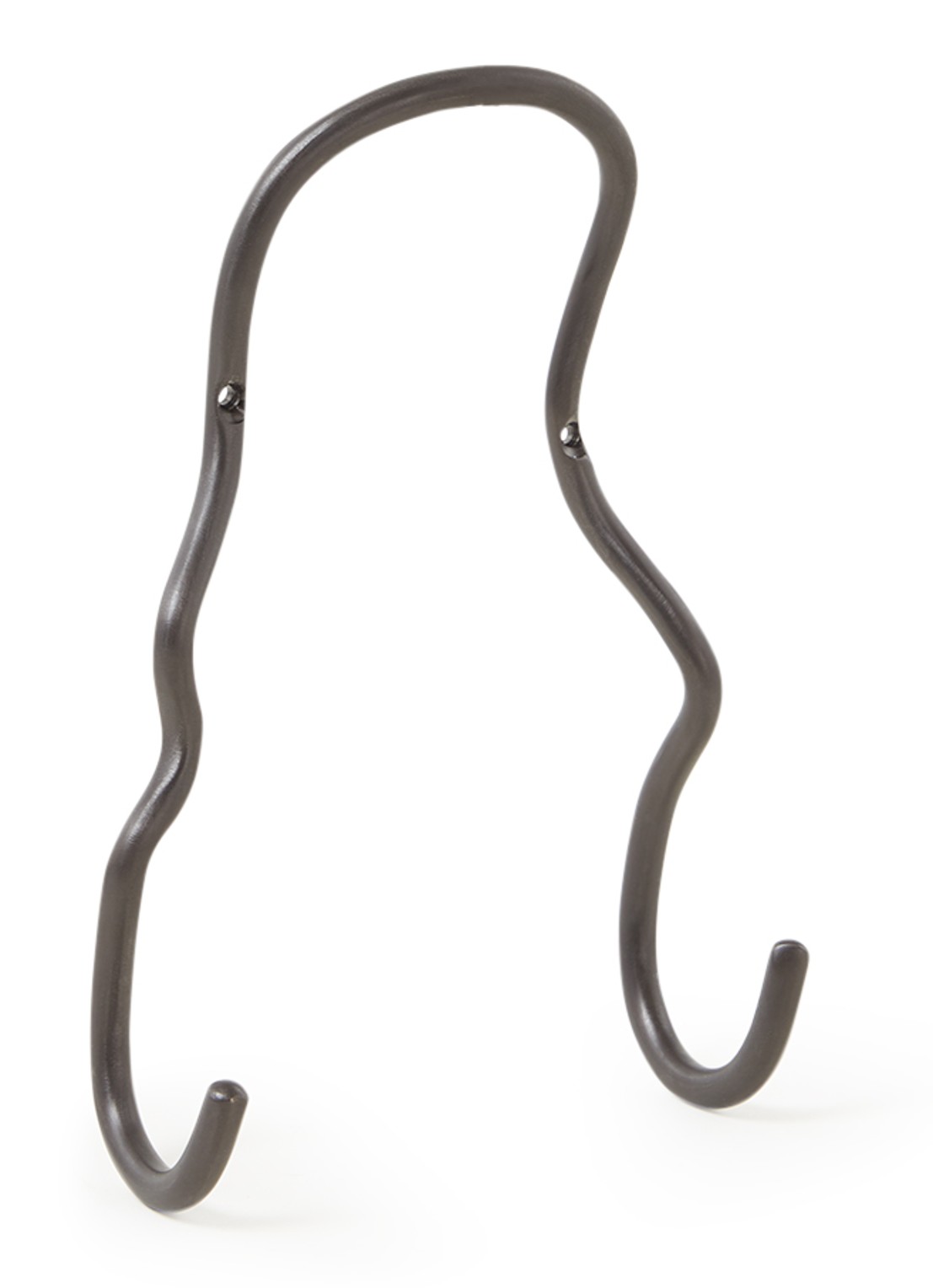 ferm LIVING Curvature dubbele wandhaak van messing - voorkant 2 zwart
