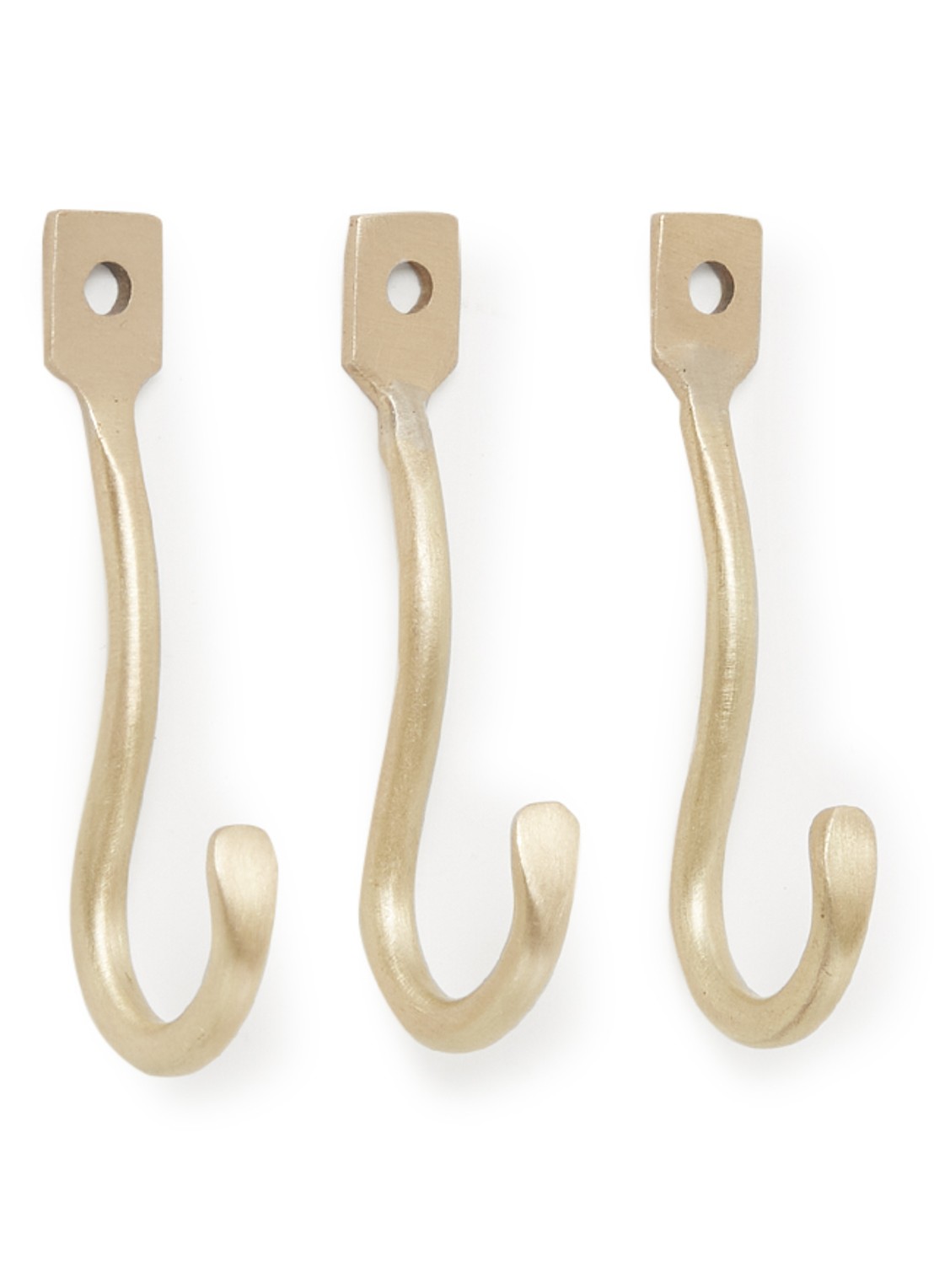ferm LIVING Curvature wandhaak set van 3  - voorkant goud