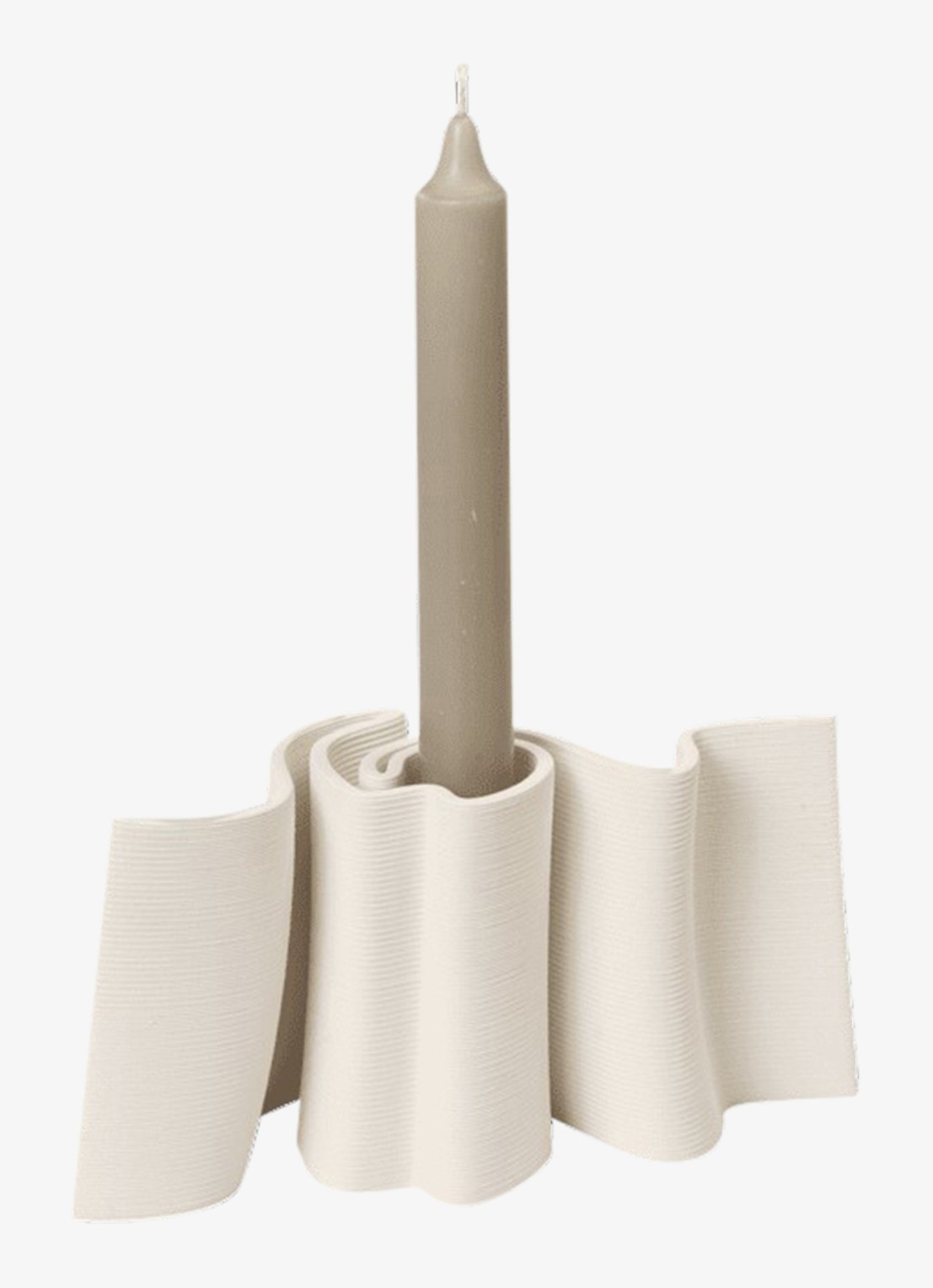 ferm LIVING Dedali kandelaar 10,5 cm - voorkant gebroken wit