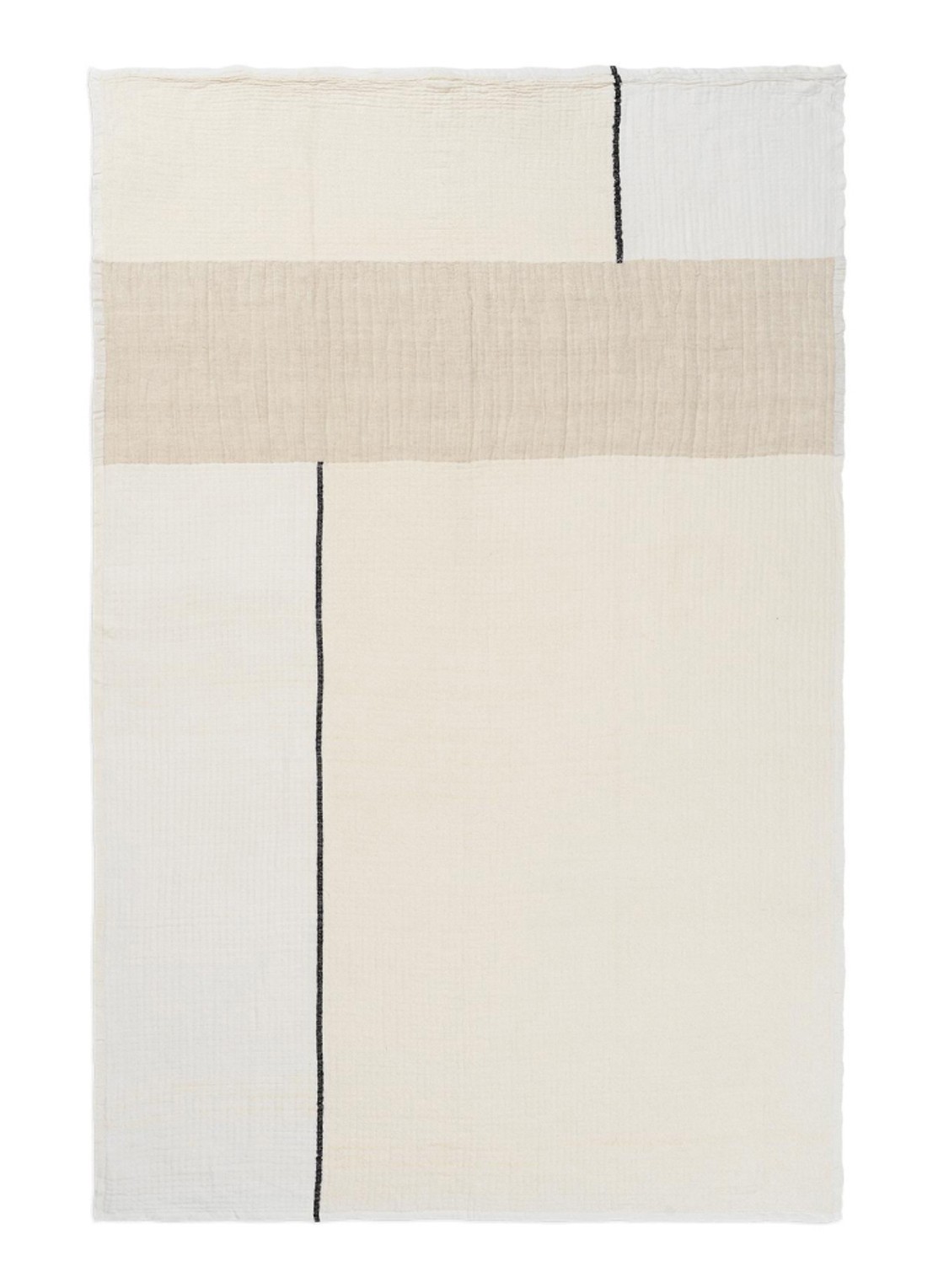 ferm LIVING Dela plaid in linnenblend 120 x 170 cm - voorkant creme