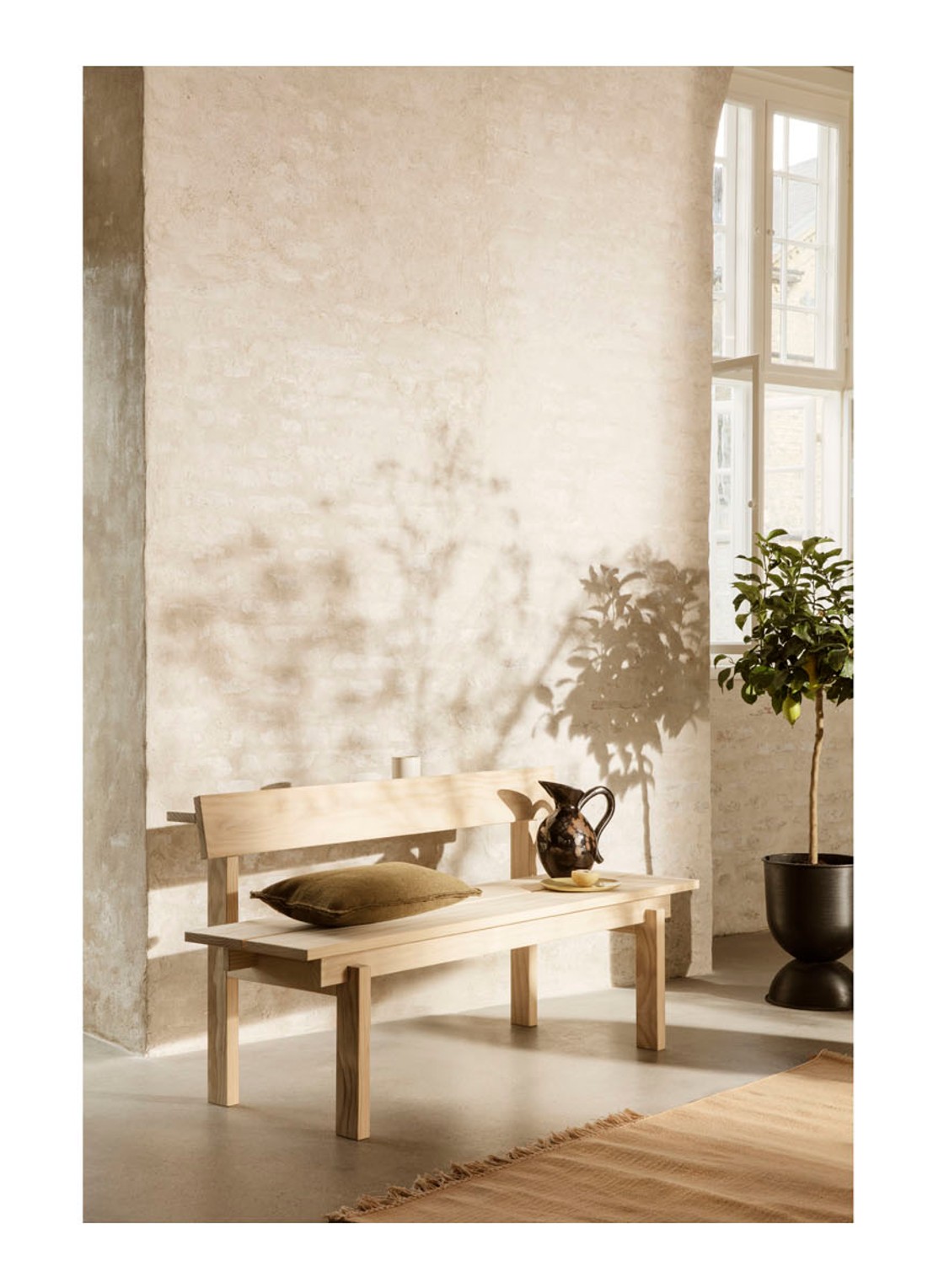ferm LIVING Desert sierkussen 28 x 53 cm - voorkant 2 mosgroen