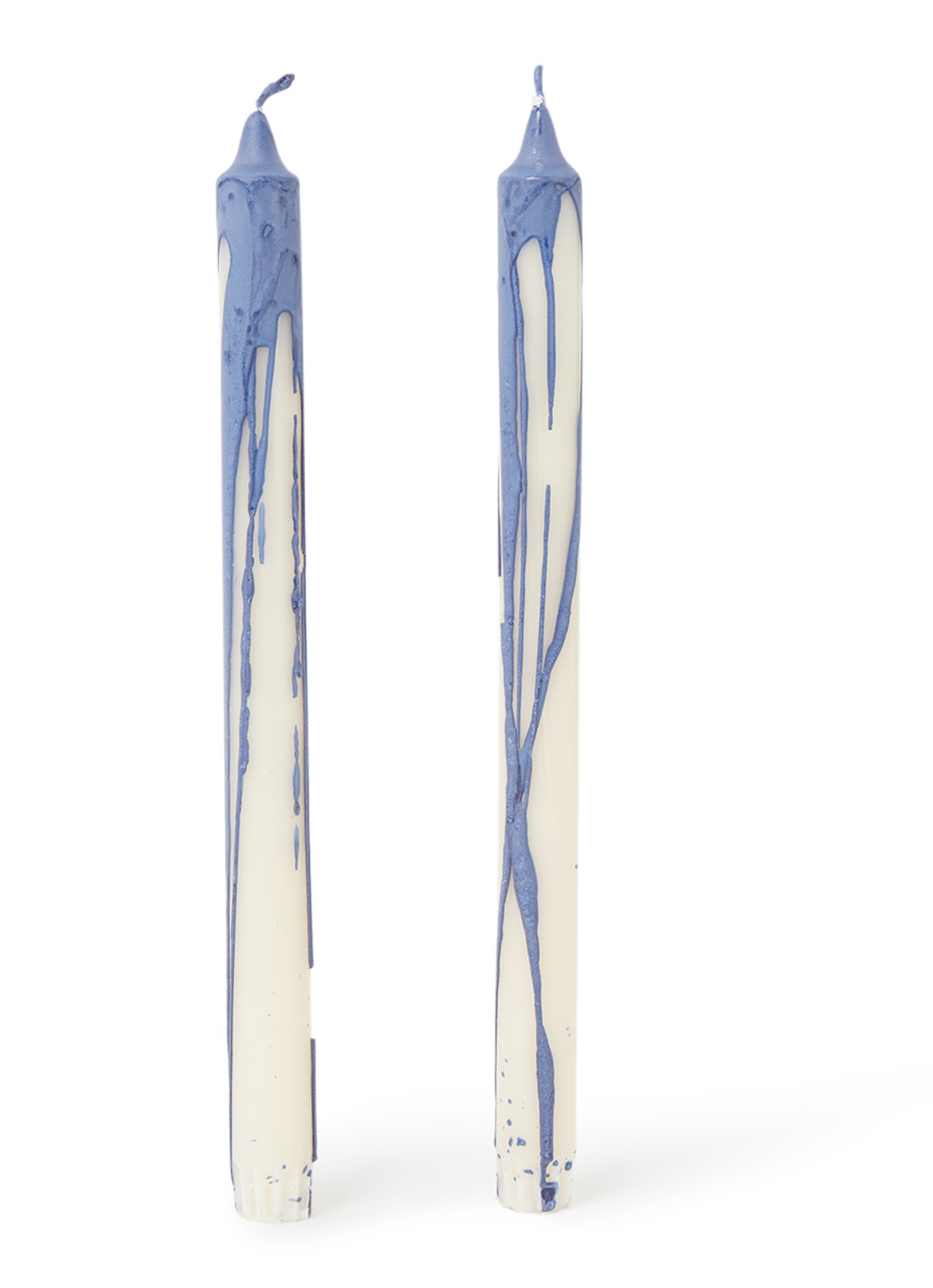 ferm LIVING Dryp kaars set van 2  - voorkant blauw
