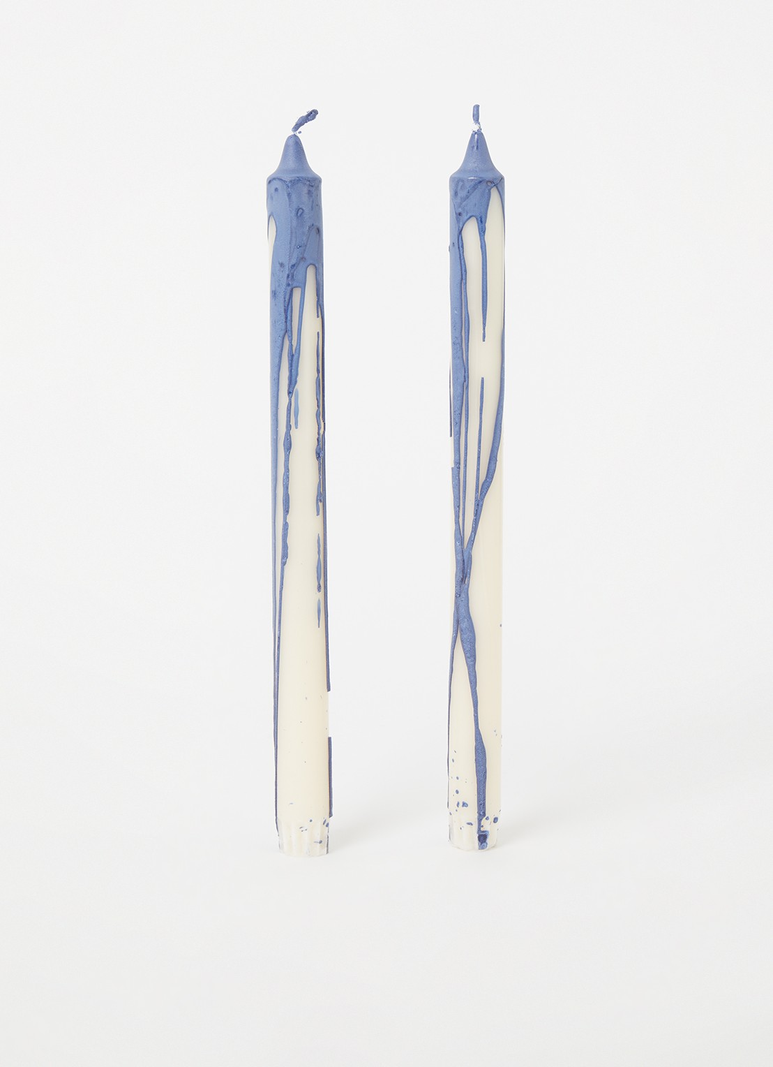 ferm LIVING Dryp kaars set van 2  - voorkant 2 blauw
