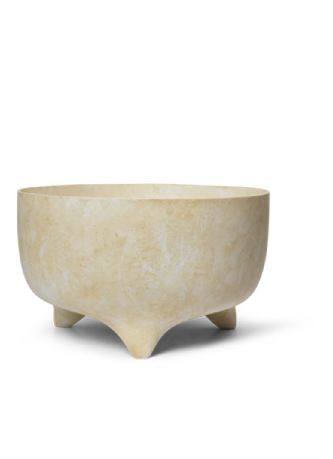 ferm LIVING Evoke bloempot van aardewerk voor binnen en buiten 26,2 x Ø44,3 cm - voorkant 2 zand