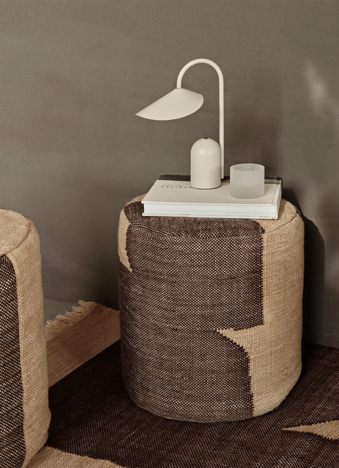 ferm LIVING Forene poef 42 x 38 cm - voorkant 2 multicolor