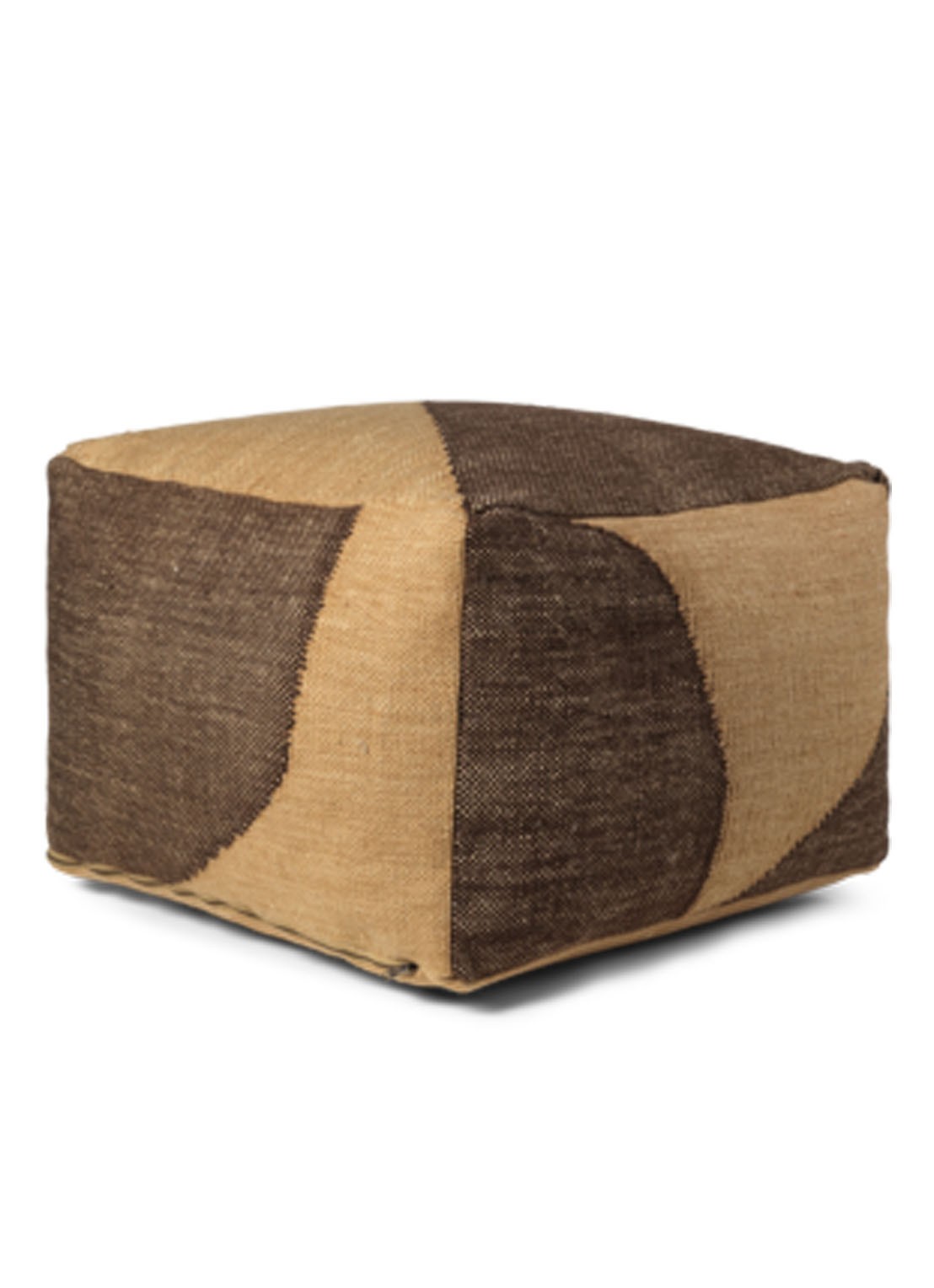 ferm LIVING Forene poef 60 x 60 cm - voorkant bruin