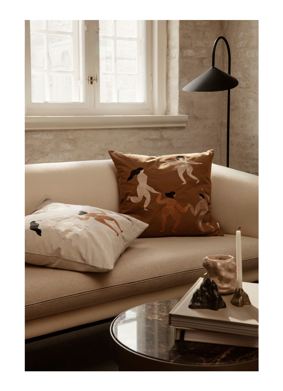 ferm LIVING Free sierkussen 50 x 50 cm - detail 3 creme
