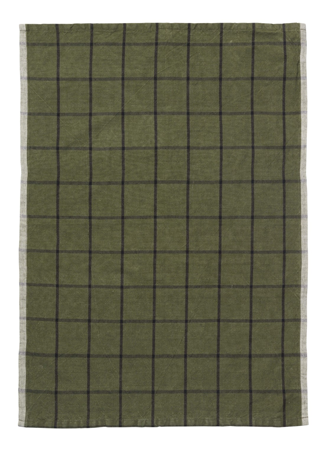 ferm LIVING Hale yarn-dyed theedoek 70 x 50 cm - voorkant groen