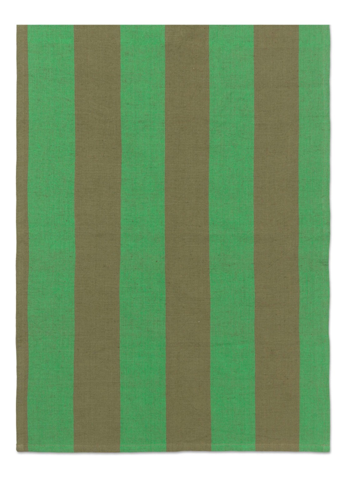 ferm LIVING Hale yarn-dyed theedoek  - voorkant groen