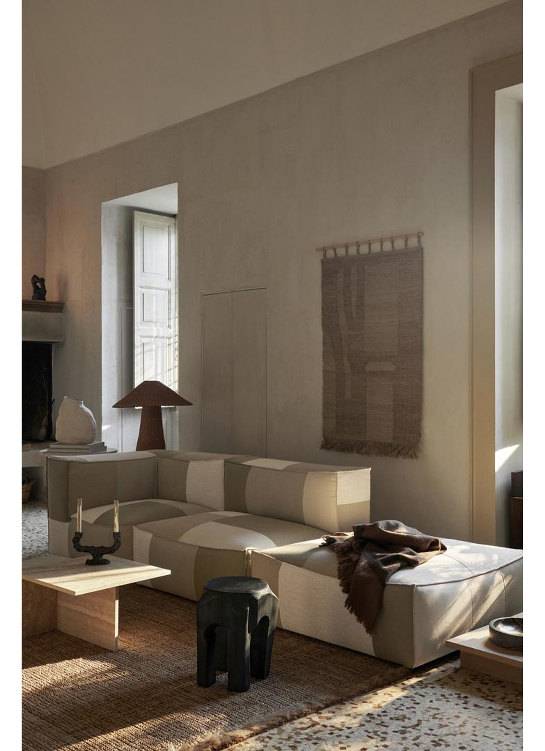 ferm LIVING Harvest wandkleed 165 x 100 cm - achterkant 6 beige