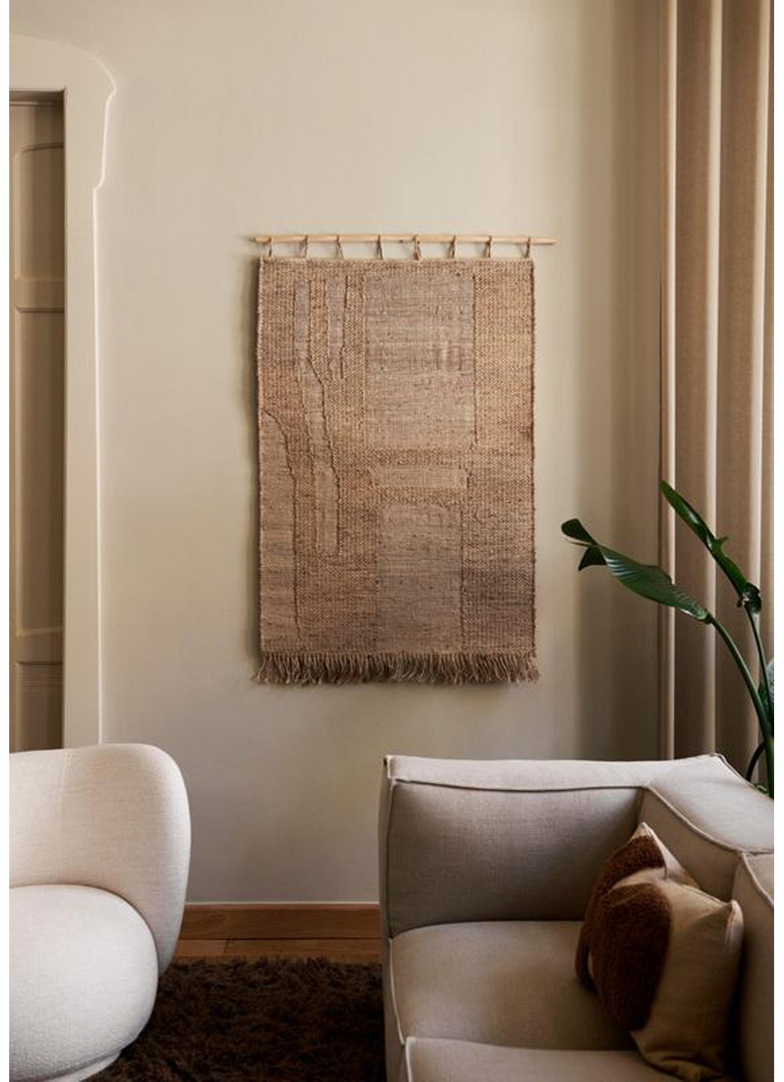 ferm LIVING Harvest wandkleed 165 x 100 cm - voorkant 2 beige