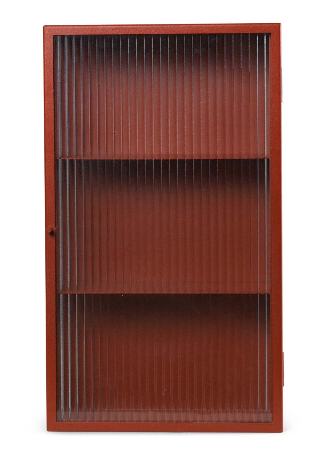 ferm LIVING Haze wandkast reeded glas  - voorkant rood