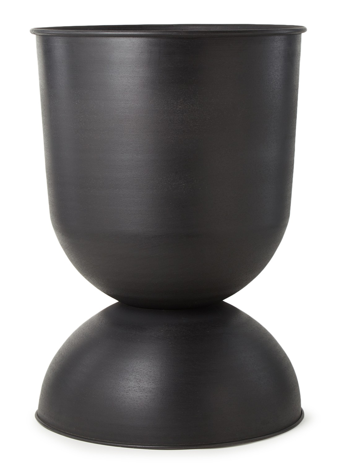 ferm LIVING Hourglass L bloempot voor binnen en buiten - 51 cm - voorkant zwart