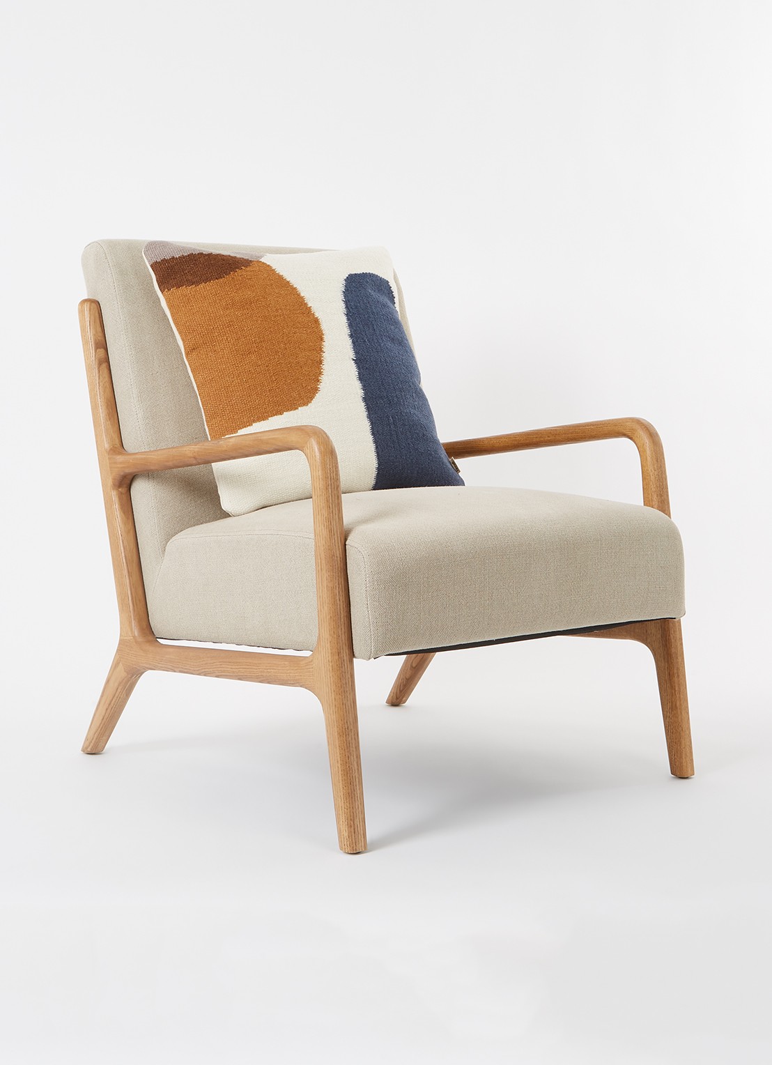 ferm LIVING Kelim sierkussen 50 x 50 cm  - voorkant 4 wit