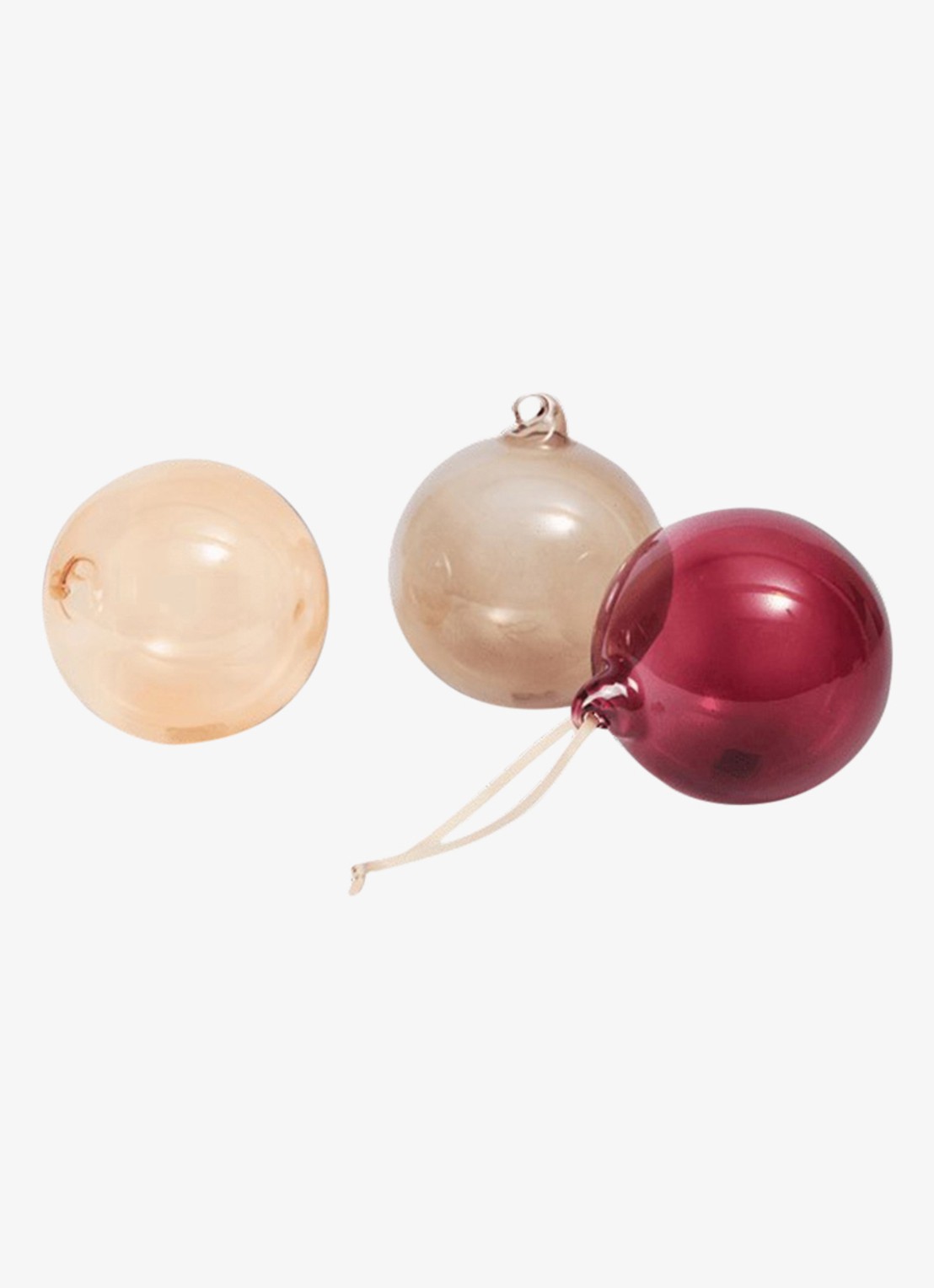 ferm LIVING Kerstbal 10 cm set van 3 - voorkant multicolor