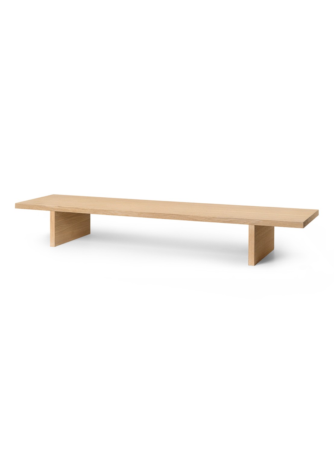 ferm LIVING Kona display salontafel 140 x 35 cm - voorkant beige