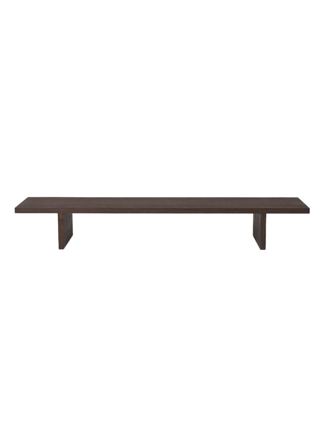 ferm LIVING Kona salontafel 138 x 34 cm - voorkant donkerbruin
