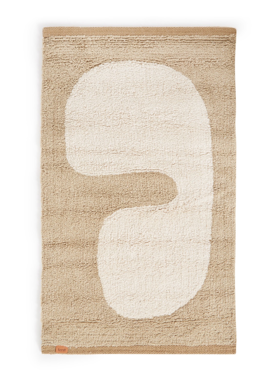 ferm LIVING Lay badmat 70 x 25 cm  - voorkant donkerbeige