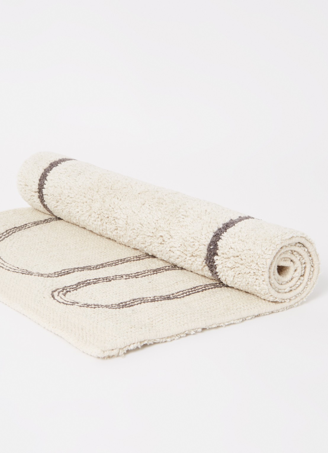 ferm LIVING Lay badmat 70 x 25 cm  - voorkant 2 gebroken wit
