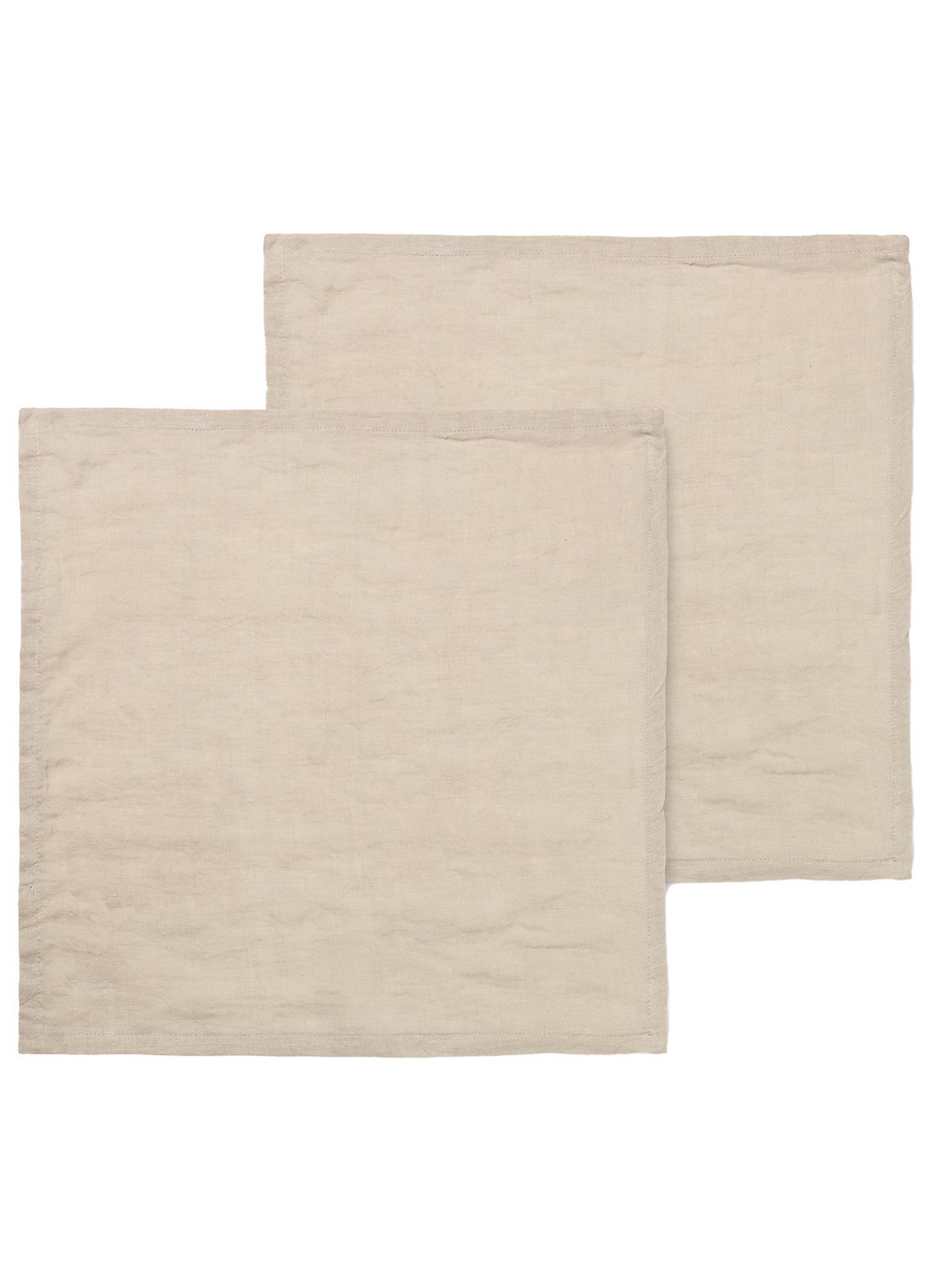 ferm LIVING Linen servet 45 x 45 cm set van 2 - voorkant beige