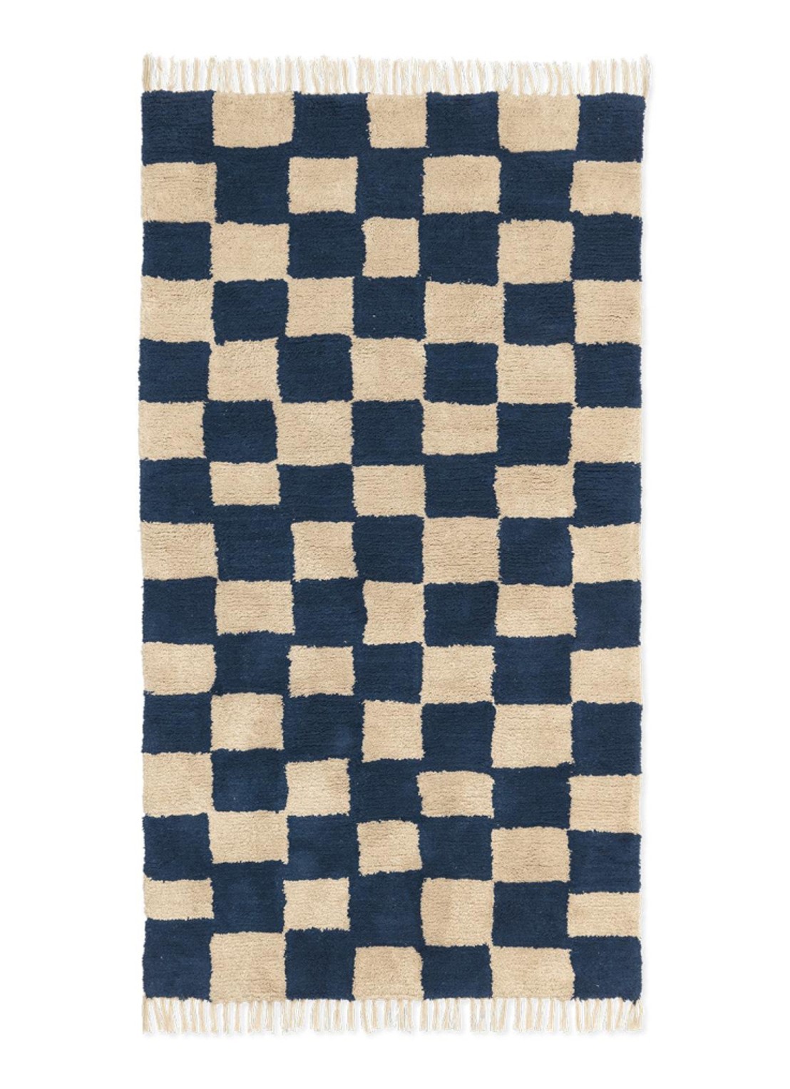 ferm LIVING Mara vloerkleed 90 x 150 cm - voorkant zwart
