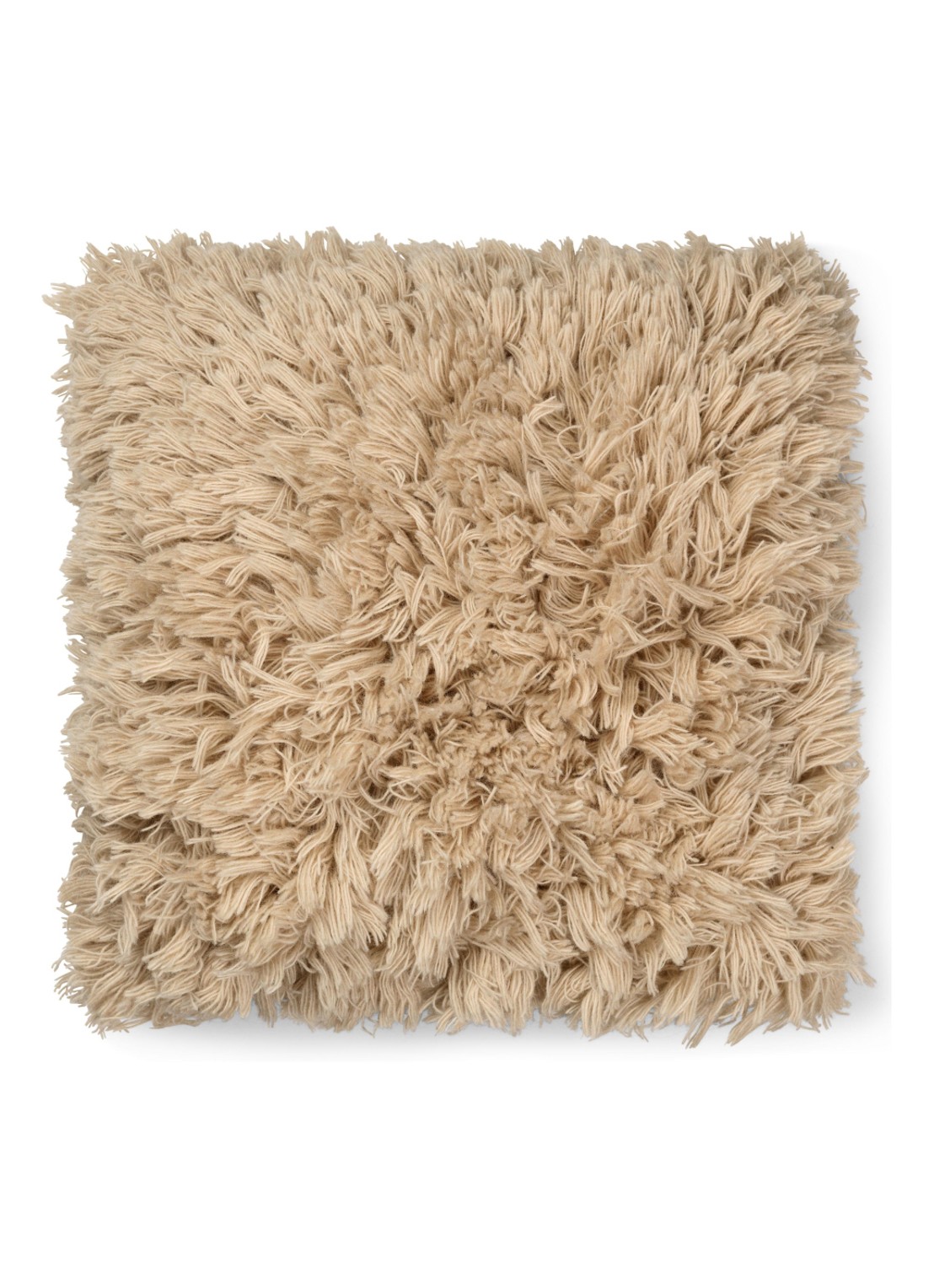 ferm LIVING Meadow high pile kussen 50 cm x 50 cm - voorkant beige