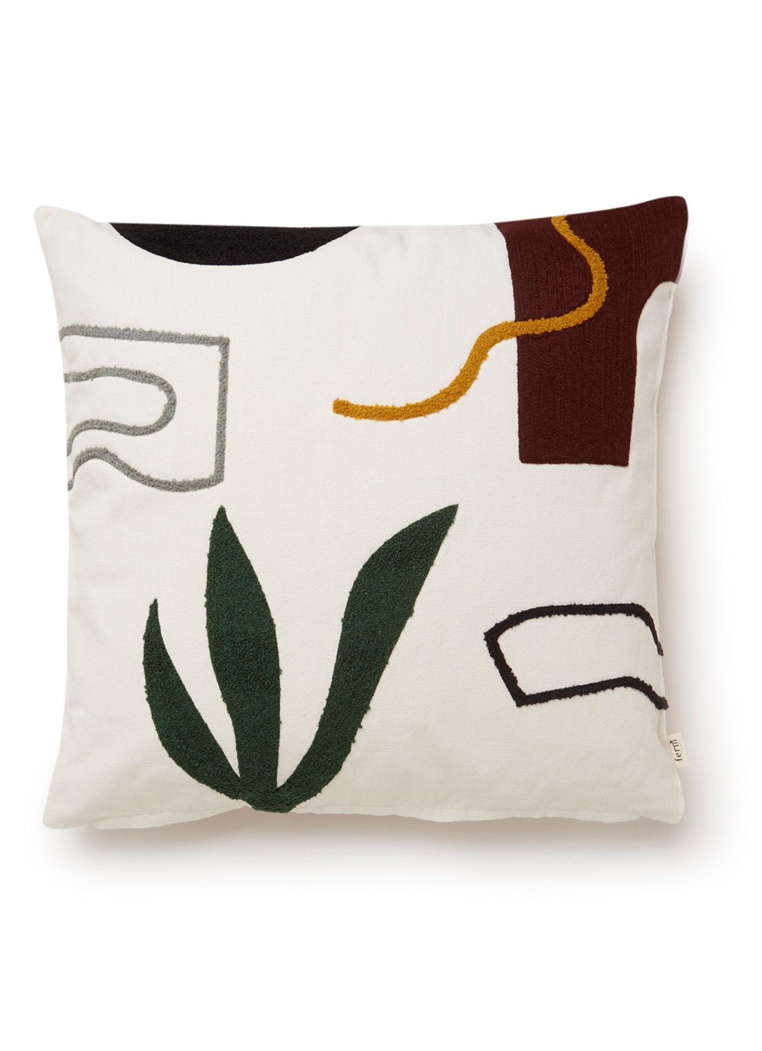 ferm LIVING Mirage Cacti sierkussen 50 x 50 cm  - voorkant gebroken wit