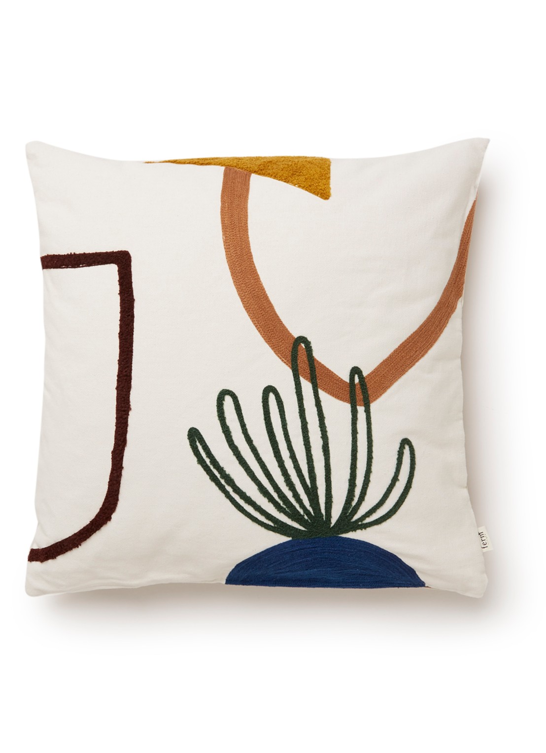 ferm LIVING Mirage Cushion Island sierkussen 50 x 50 cm  - voorkant 2 gebroken wit