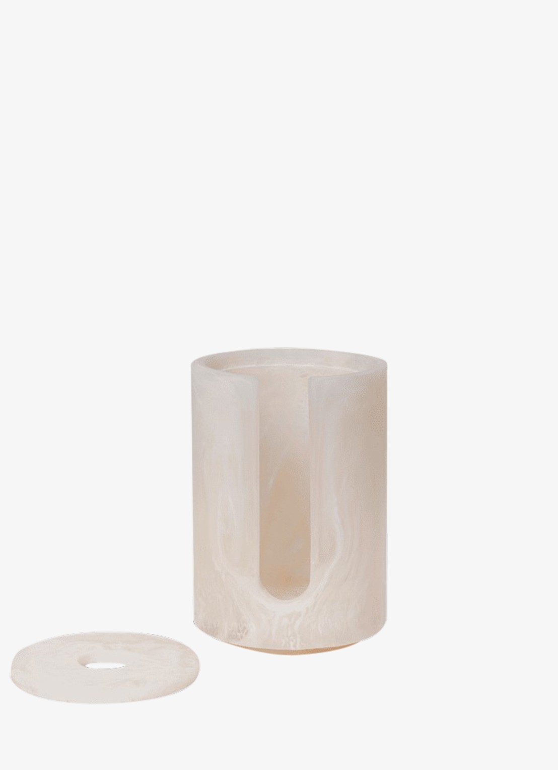 ferm LIVING Mist voorraadpot 11,8 cm - voorkant 2 parelmoer