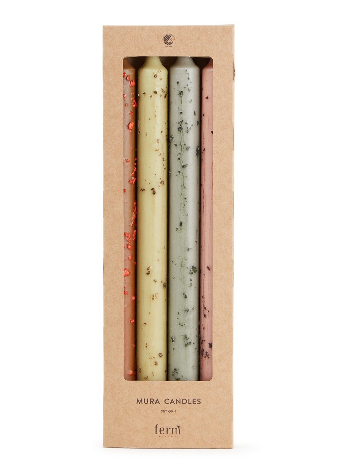 ferm LIVING Mura kaars set van 4 - voorkant multicolor