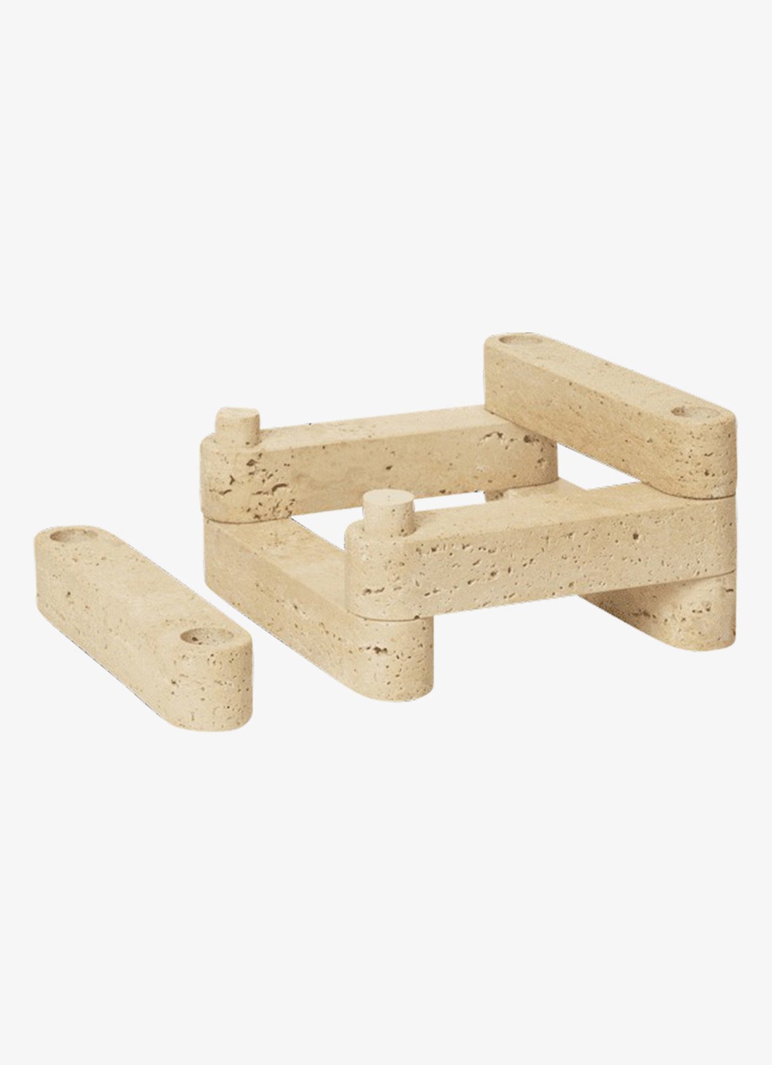 ferm LIVING Newel Modular kandelaar 11 cm - achterkant 3 naturel