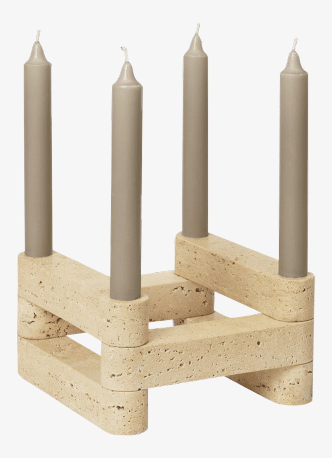 ferm LIVING Newel Modular kandelaar 11 cm - voorkant naturel