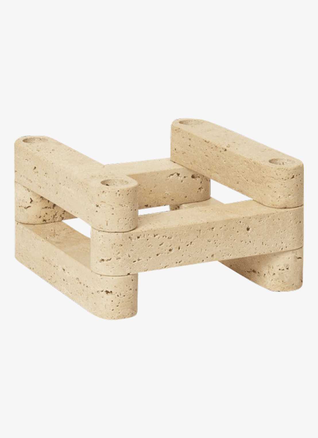 ferm LIVING Newel Modular kandelaar 11 cm - voorkant 2 naturel