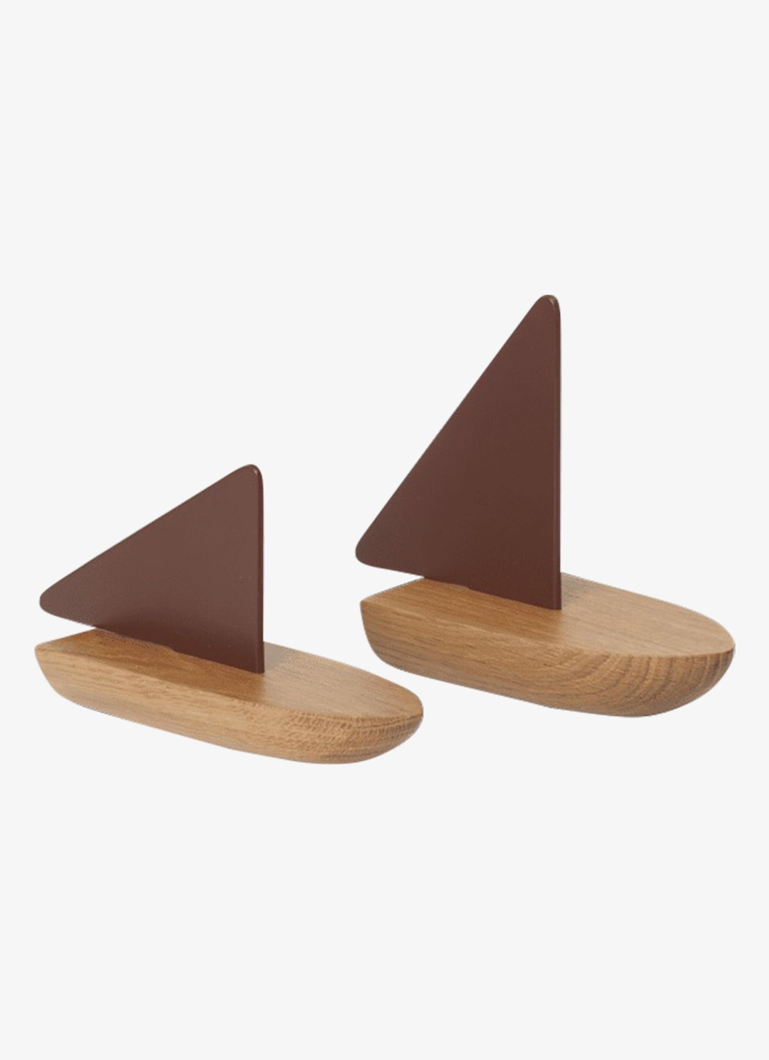 ferm LIVING Opty Boat ornament 17,7 cm set van 2 - voorkant bruin