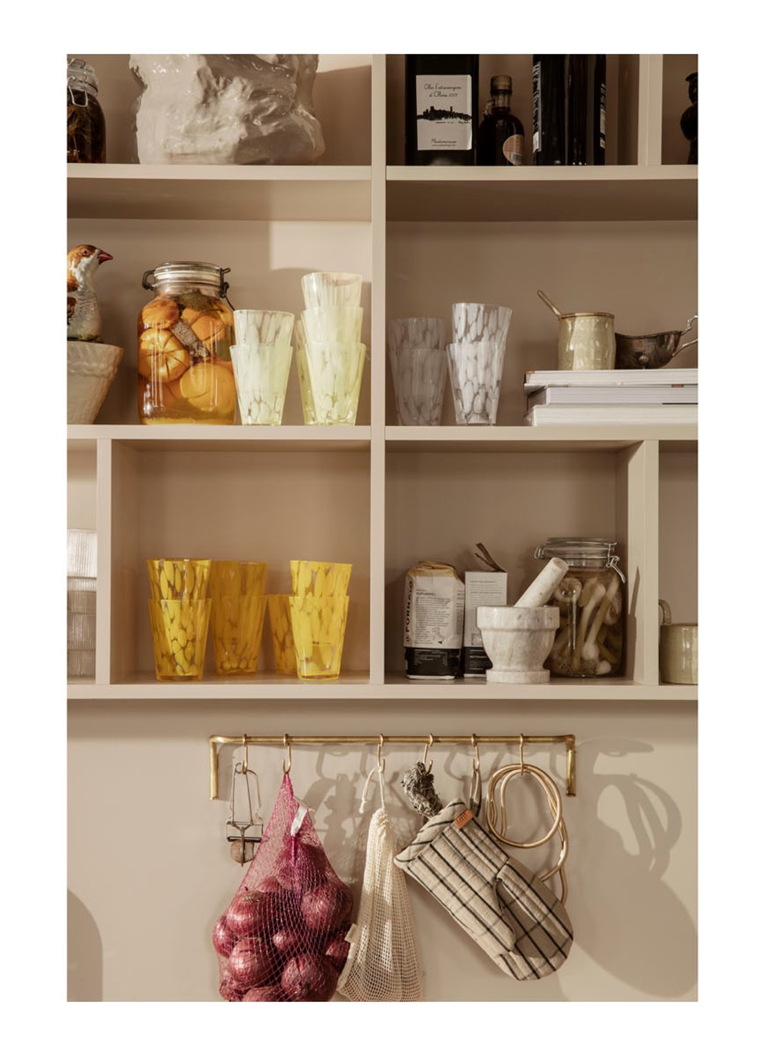 ferm LIVING Ovenwant van katoenblend - voorkant 2 beige