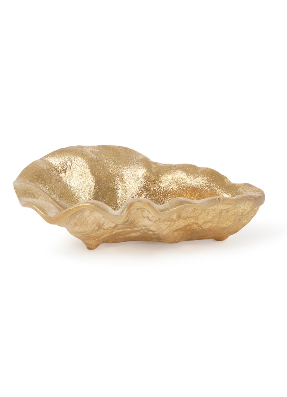 ferm LIVING Oyster schaaltje 10,5 x 7 cm - voorkant goud