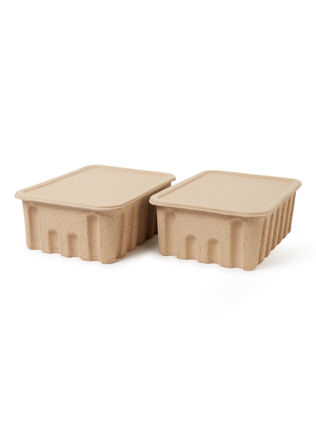 ferm LIVING Paper pulp L opbergdoos set van 2  - voorkant beige