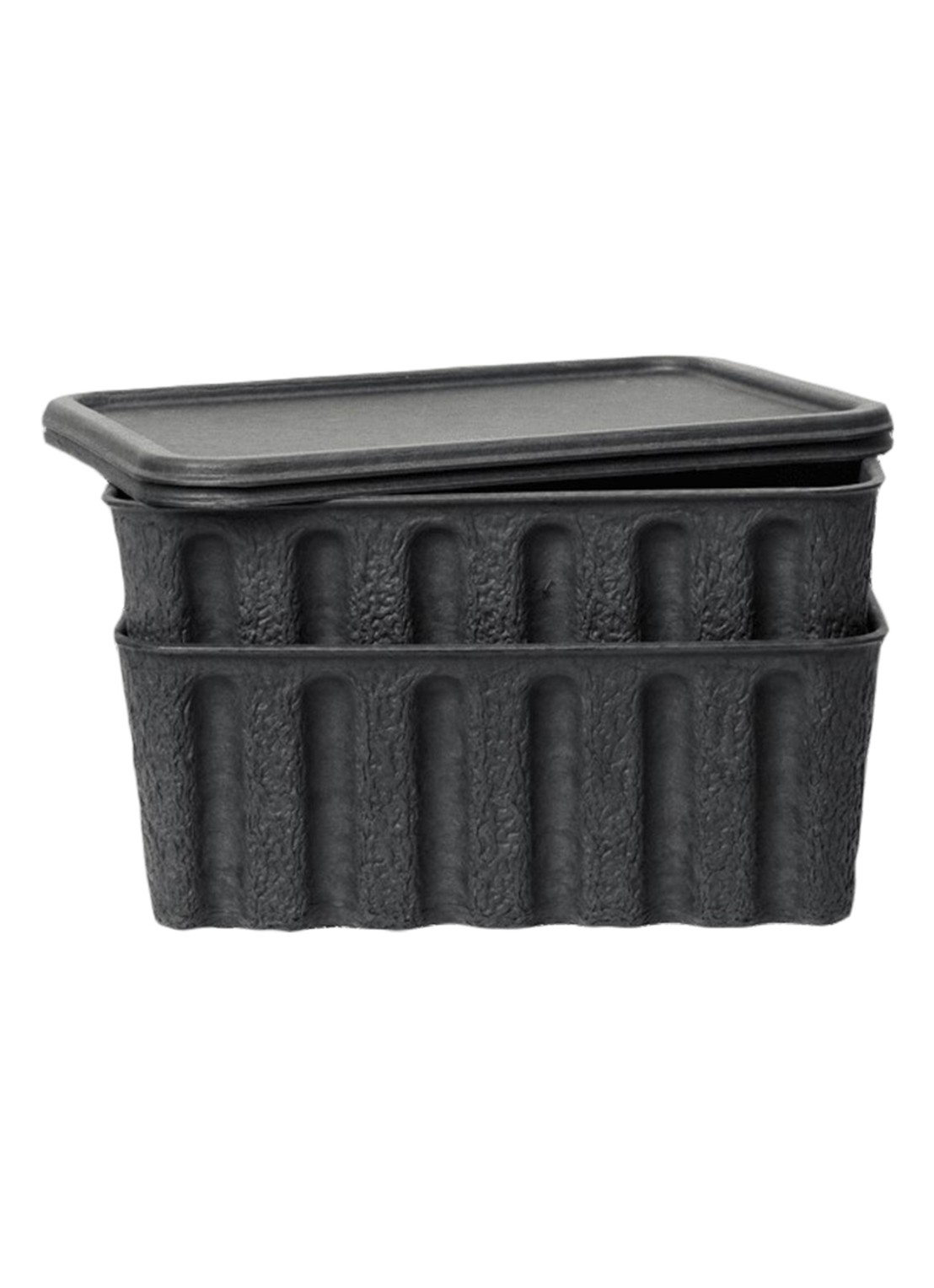 ferm LIVING Paper Pulp opbergdoos set van 2 - voorkant zwart