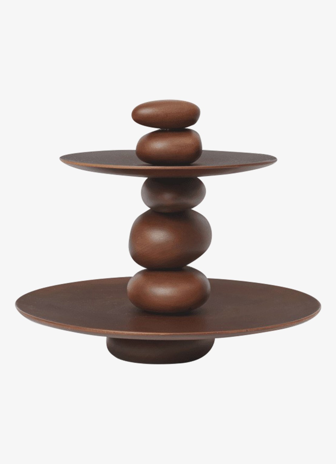 ferm LIVING Pebble étagère 27,4 cm - voorkant donkerbruin