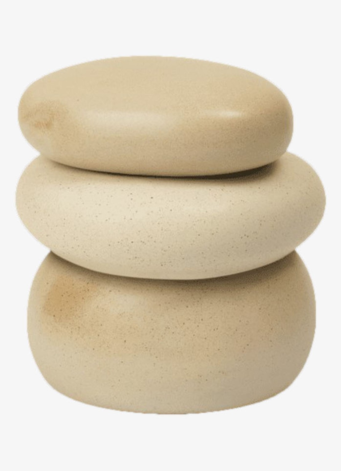 ferm LIVING Pebble Large opbergdoos 14,3 cm - voorkant beige