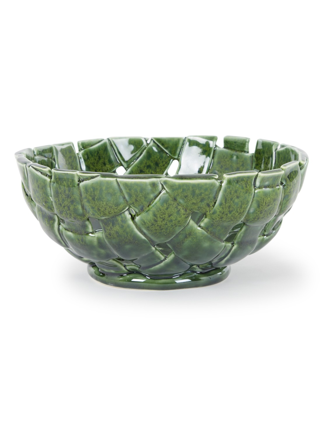 ferm LIVING Plait schaal 24 cm  - voorkant groen