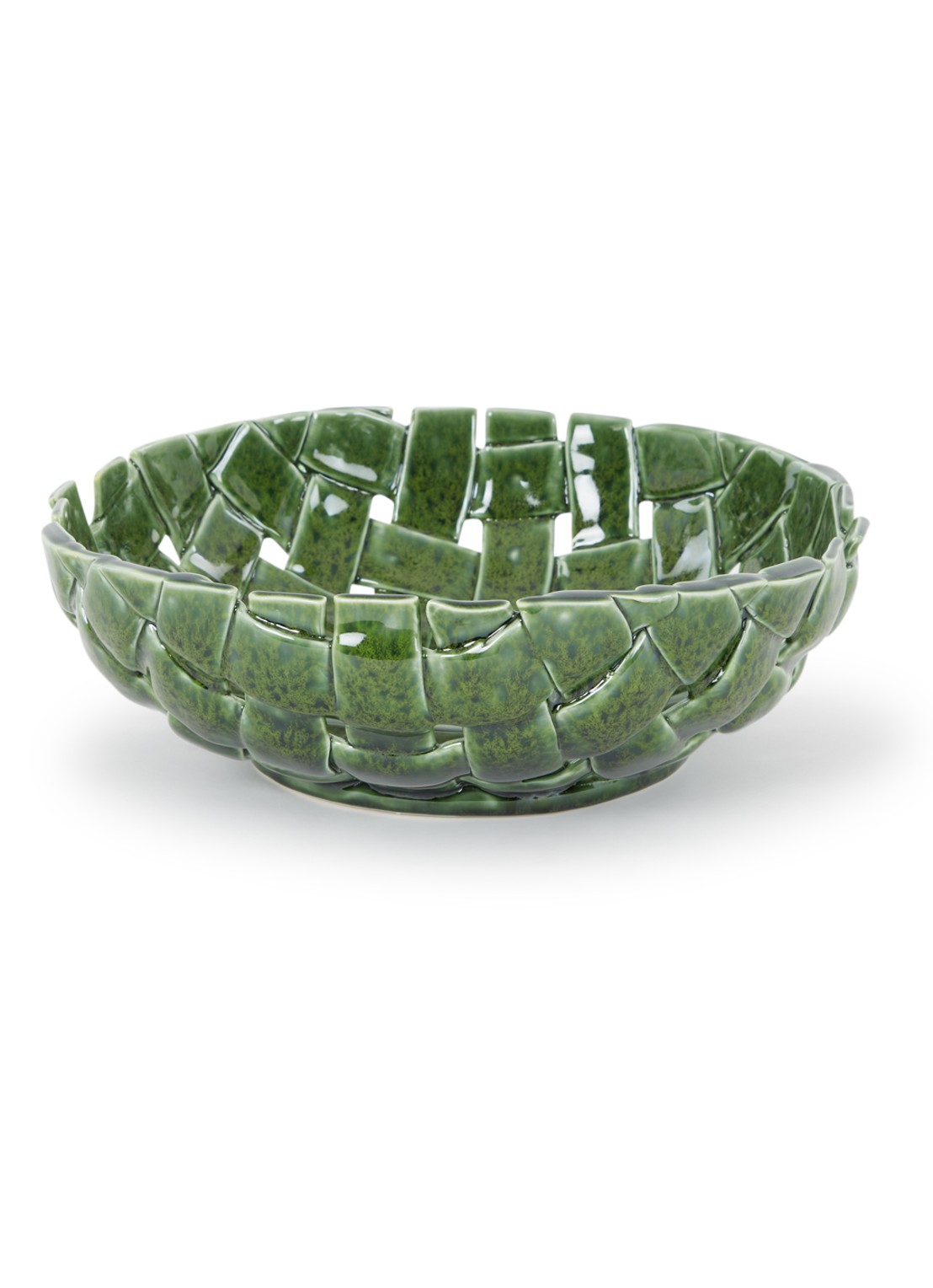 ferm LIVING Plait schaal 30 cm - voorkant groen