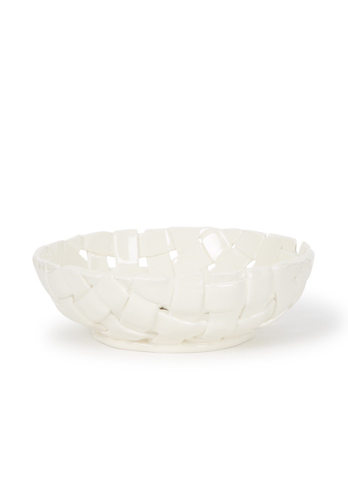 ferm LIVING Plait schaal 30 cm - voorkant gebroken wit