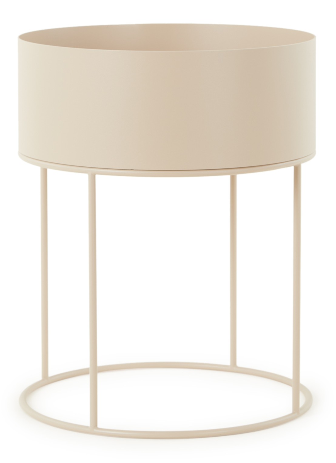 ferm LIVING Plant Box Round plantenbak voor binnen Ø40 cm - voorkant beige