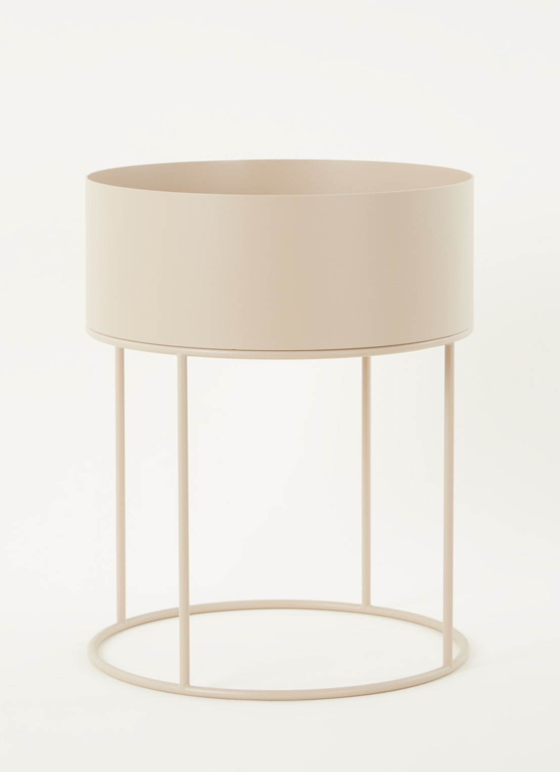 ferm LIVING Plant Box Round plantenbak voor binnen Ø40 cm - voorkant 2 beige
