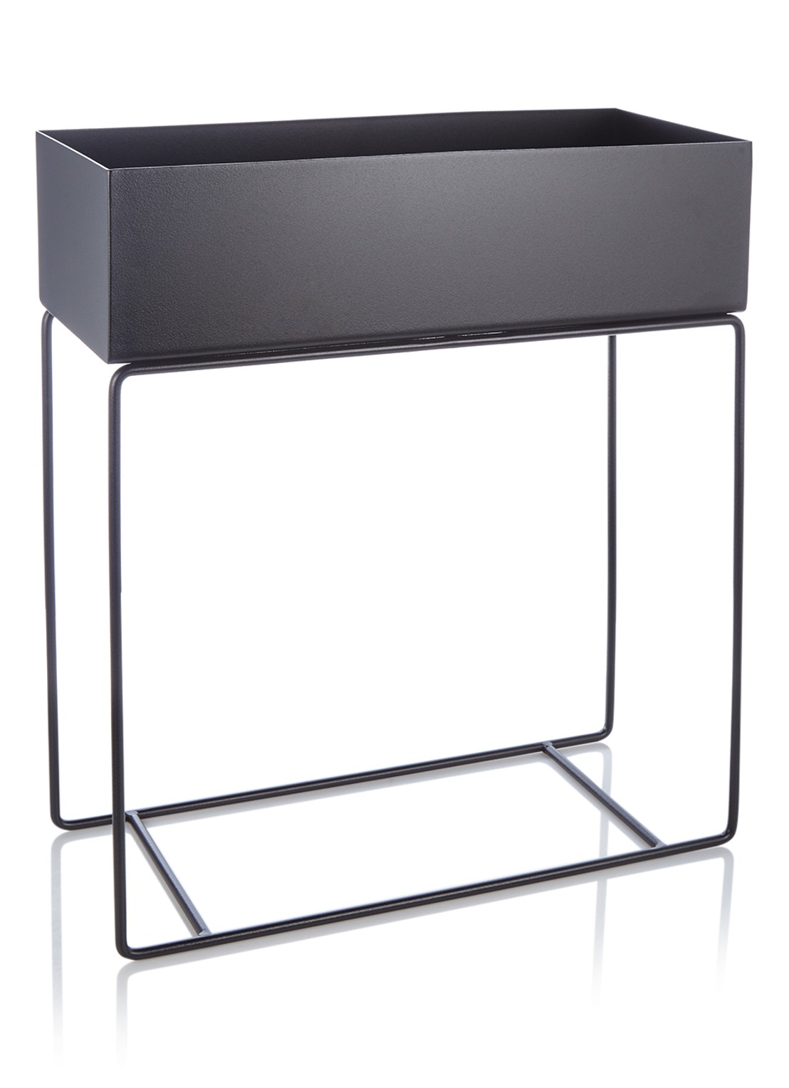 ferm LIVING Plantenbak van metaal voor binnen - 60 x 65 x 25 cm - voorkant zwart