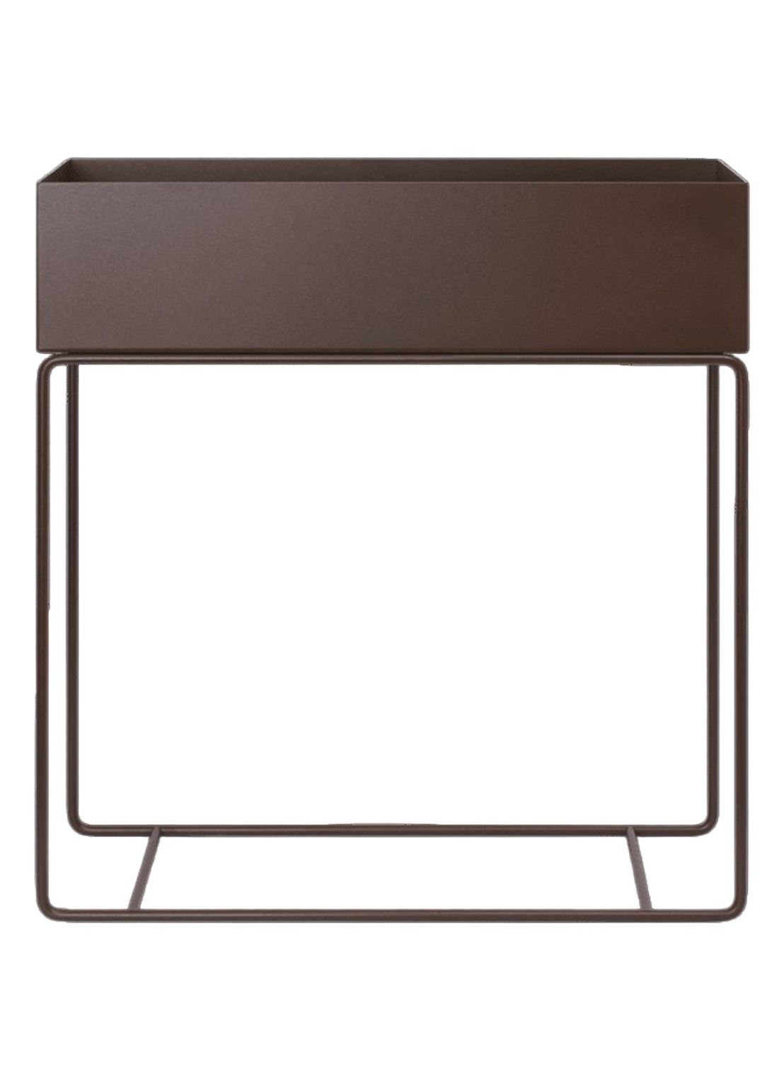 ferm LIVING Plantenbak voor binnen 65 cm - voorkant donkerbruin
